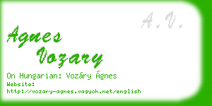 agnes vozary business card